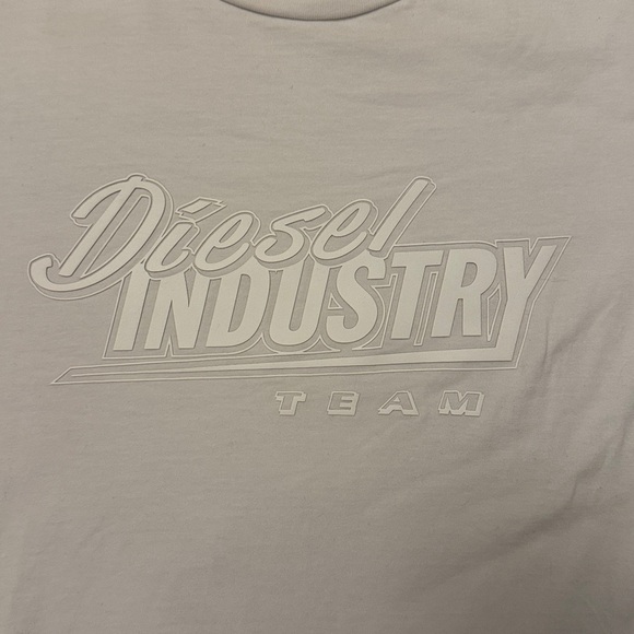 Diesel White Industry Logo Men's Tee - Picture 3 of 6